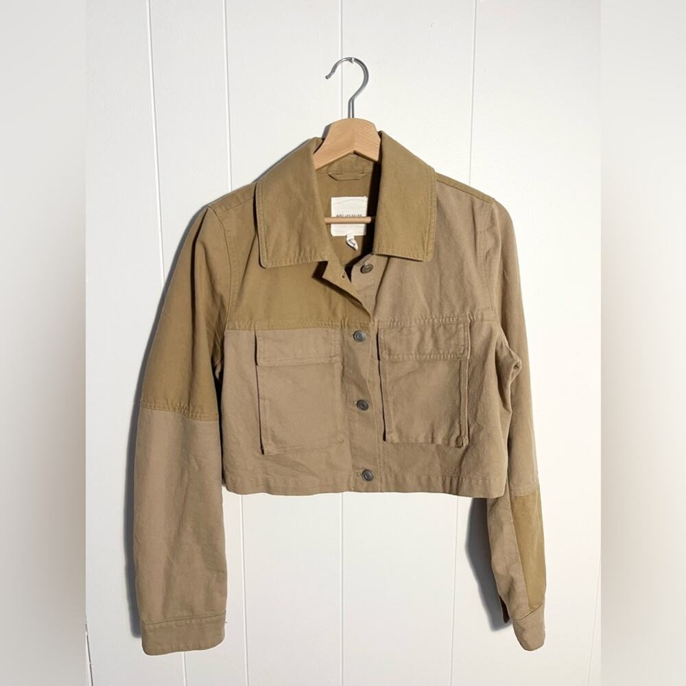 Avec Les Filles cropped tan jacket military neutral utilitarian cargo spring - Picture 2 of 7